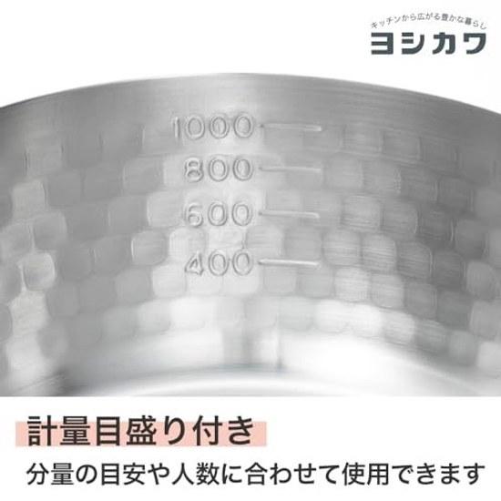 Yoshikawa Yukihira Nabe 16cm Gas IH Compatible Stainless Steel Made Japan Single Handle Pan Tsubame Sanjo Dual Spouts Milk YH6751