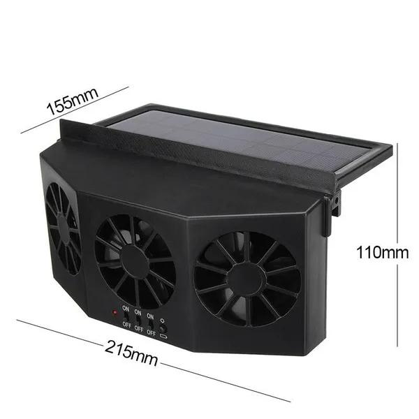 Ventilador de Ventana de Coche con Energía Solar Auto Ventilado Aire Acondicionado Frío 3 Ventiladores Refrigerador Nuevo