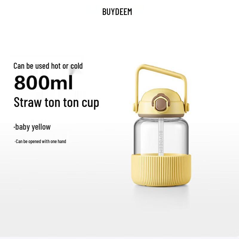 Beiding DG78 Large Capacity Glass Water Bottle with Straw