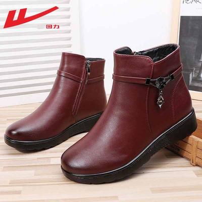 Women's Shoes Winter Cotton Shoes Velvet Non-slip Warm Snow Boots Leather Shoes Medium Winter Shoes