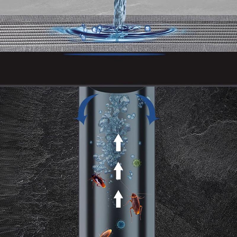Self-Adhesive Cuttable Floor Drain Filter: Rectangular Hair Clog Prevention & Insect-Proof Sticker for Bathroom.
