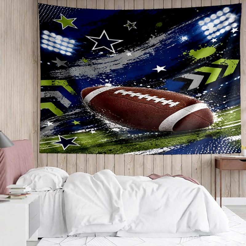American-football Print Tapestry, Backdrop, Easy Setup, Ideal for Bedroom, Office & Living Room, with Aesthetic Wall Hanging Decor.