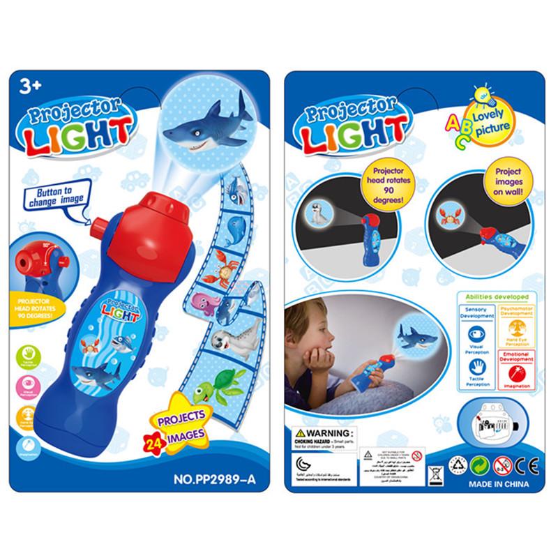 Children's Dinosaur Cartoon Projection Flashlight with 24 Slides - Early Education Toy