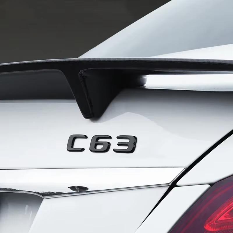 3D ABS Car Rear Tail Trunk Letters Emblem Badge Sticker For Mercedes Benz C Class 4Matic W204 W205 C180 C220d C63 C200 C260 C300 RX7