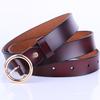 Round Buckle Women'S Cowhide Leather Belt Women'S Round Head Pin Buckle Decorative Thin Belt Belt Belt
