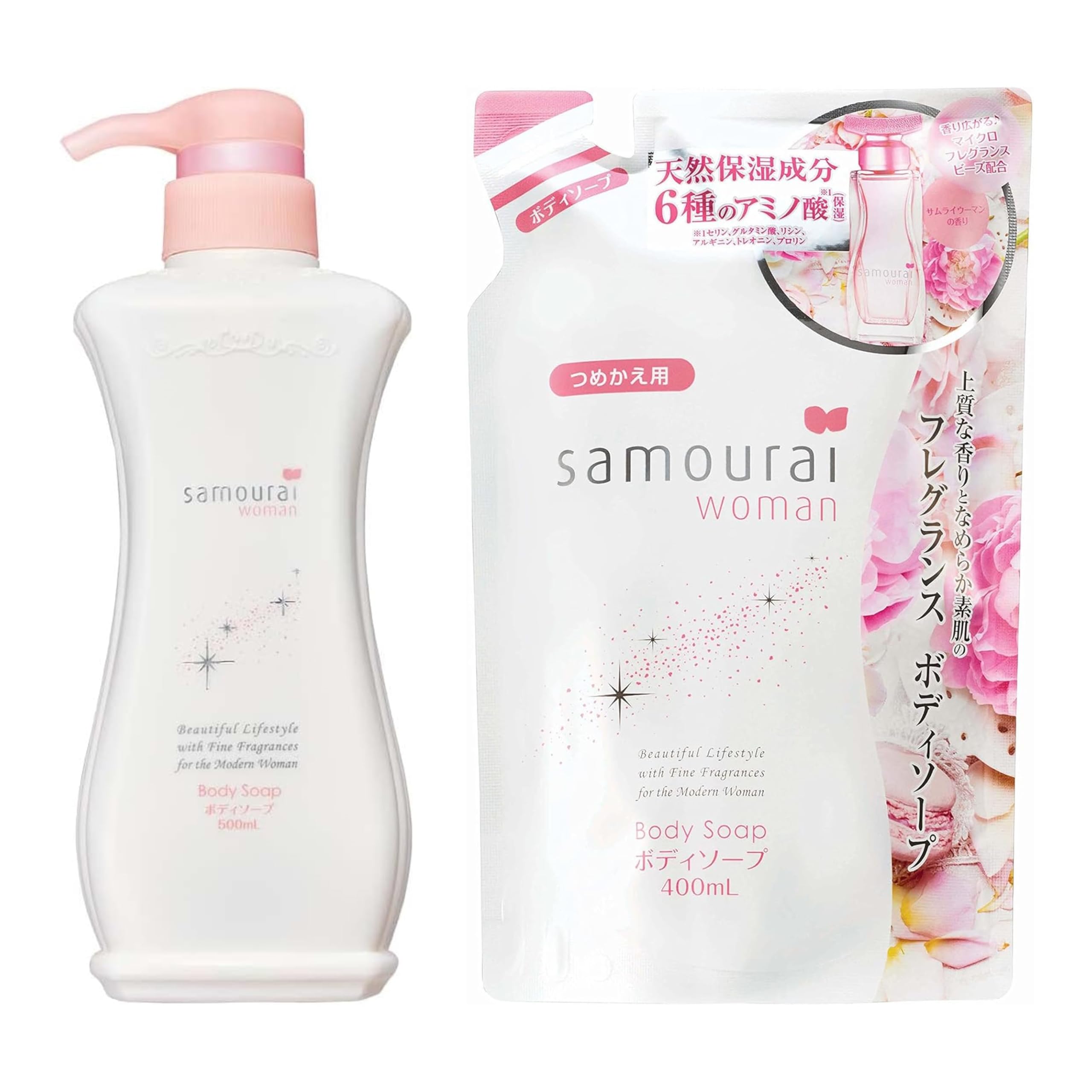 

[Set] Samurai Woman Body Soap 500ml + Refill 400ml