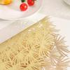 1Pc Plastic Placemat Solid Color Round Mat Lace Round Dandelion Pattern Hollow Anti-scalding Placemat WesternFood Decoration Pad