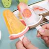1pc 4Grids DIY Ice Cream Mold with Cover Fruit Shape Homemade Ice Popsicle Mould Frozen Juice Milk Cute Kitchen Ice Cream Make Tools