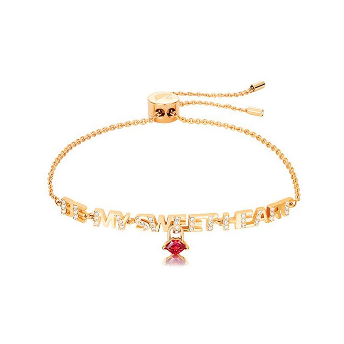 Swarovski Melt Your Heart Romantic Red Lip Bracelet Jewelry Women jewelry Gold 5446015 Box (Random Color)