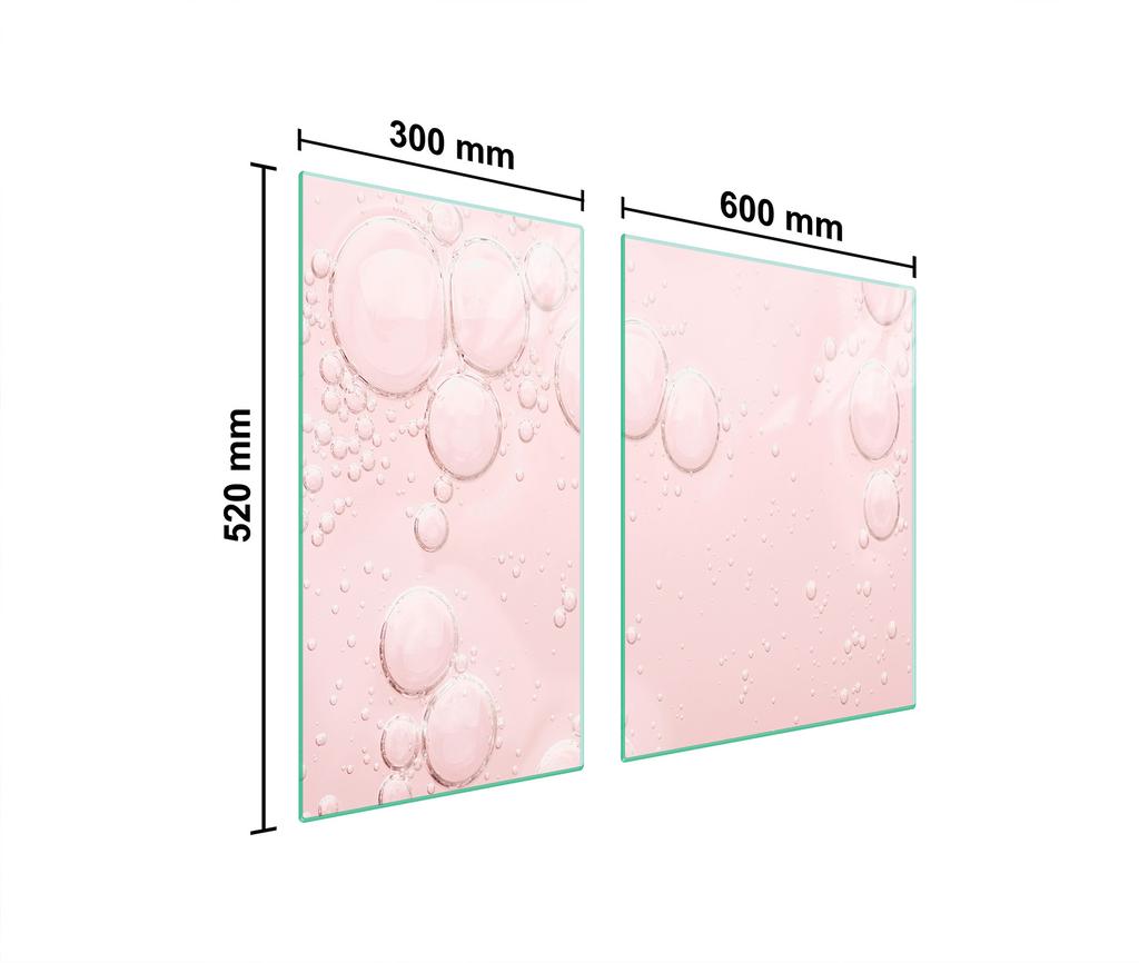 GLAS-KOCHFELD-SCHUTZPLATTE 90x52 ROSA
