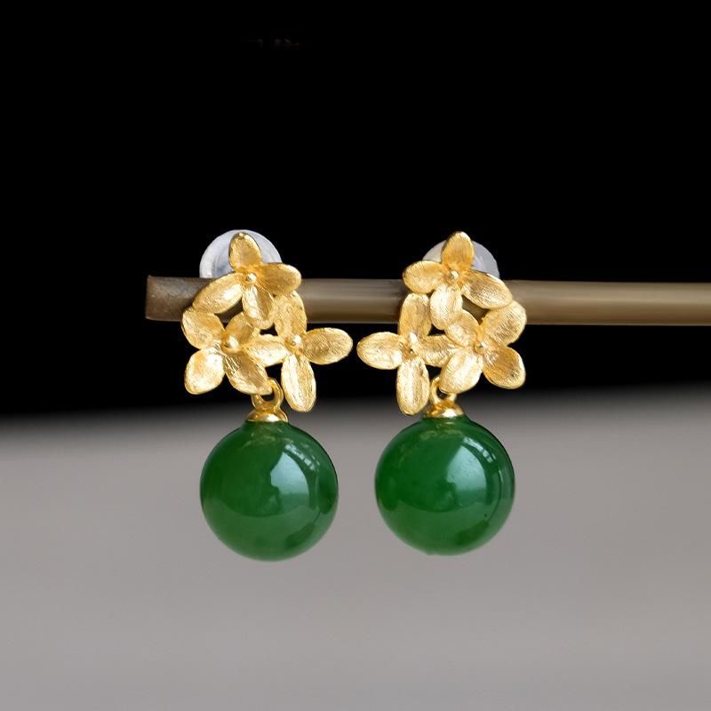 

Серьги-подвески с цветами в национальном стиле Ханфу Элегантные серьги Маленькие серьги в стиле легкой роскоши Женские