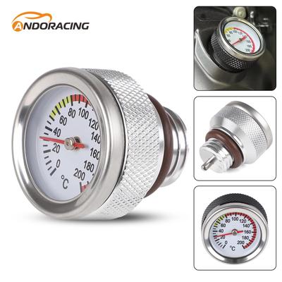 New M20x2.5 Motorcycle Fuel Tank Caps With 0-200 Oil Temperature Gauge Pointers Dial Meter Black/Silver Replacement Accessories