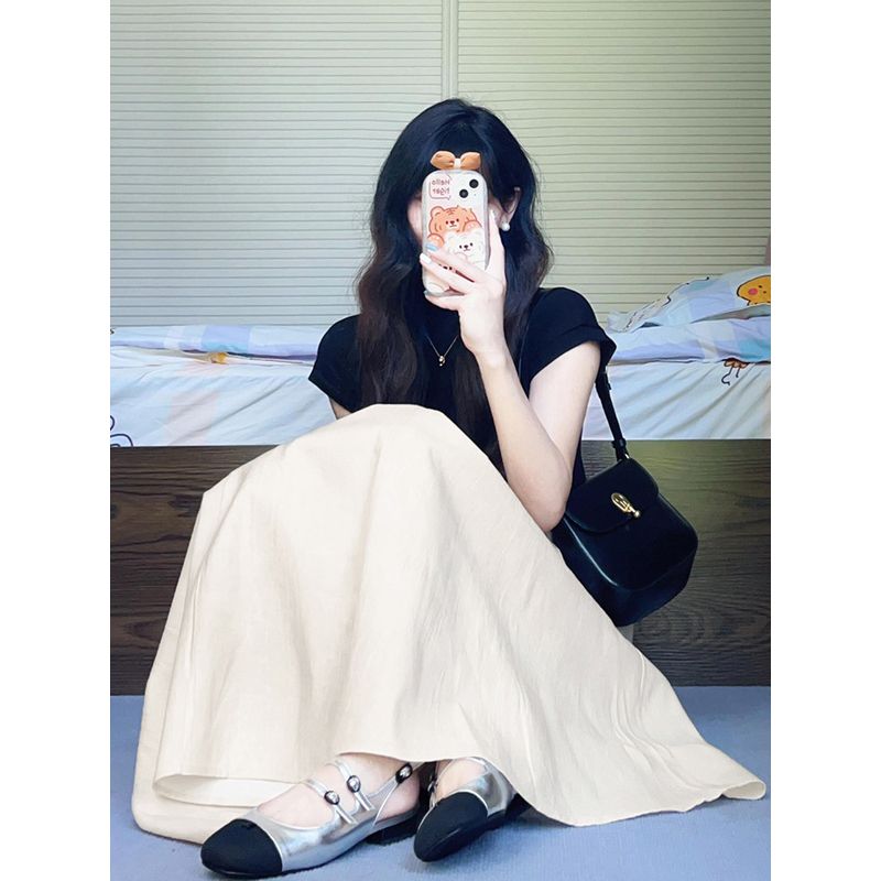 Pear-Shaped Body Irregular Skirt for Women, New Summer Style for Plus-Size Girls, High-Waisted Slimming Mid-Length A-Line Skirt