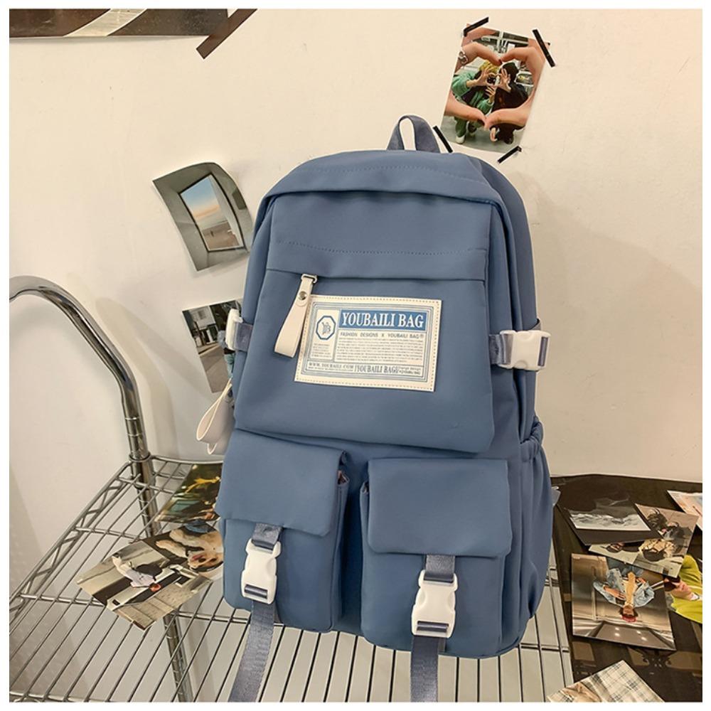 Mochila Feminina Primavera e Verão Simples Viagem Mochila para Computador Masculina Ensino Médio Ensino Fundamental Estudante Grande Capacidade Mochila Escolar Estudante