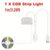 USB COB LED Cabinet Light, Touch Dimmable Strip, 5V IP65 1m for Kitchen, Wardrobe, Showcase