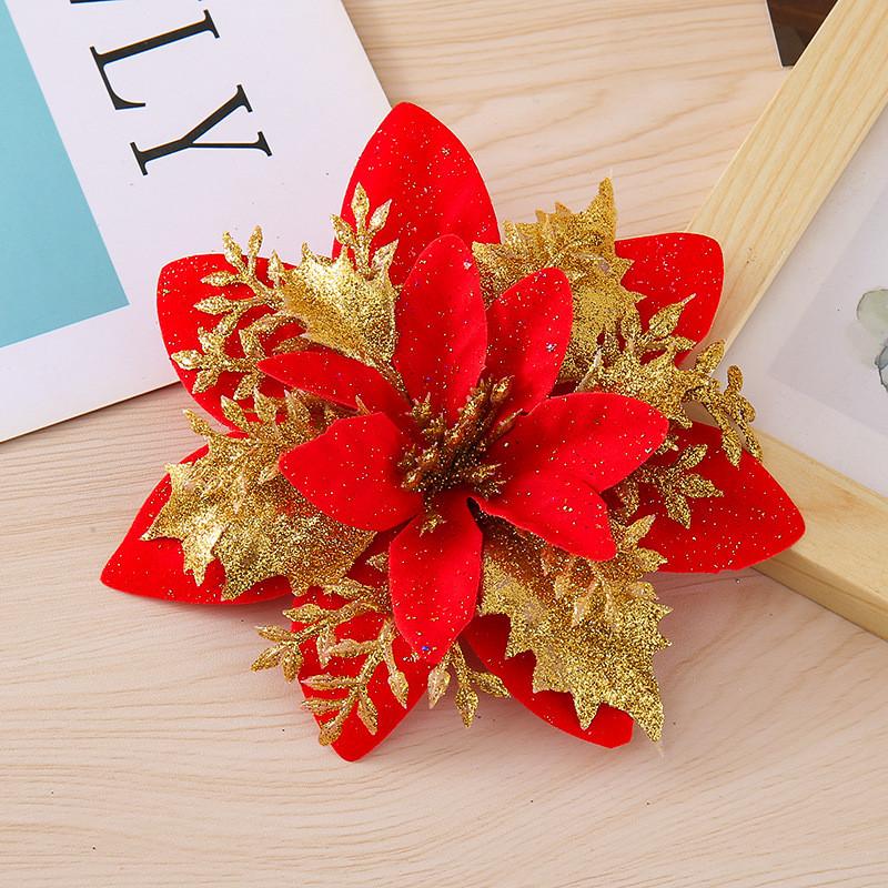 Flowers Christmas Decorative With Shiny Finish For Holiday Tree And Party Props