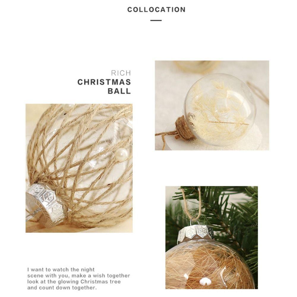 6 STÜCKE/ 1 Satz 8cm Weihnachtskugel Set Transparent Christbaumkugeln Christbaumkugeln Schaufenster