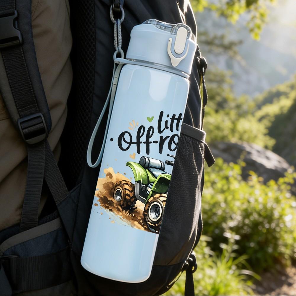 1PC Little Offroader Monster Truck Print 750ml Color Plastic Sports Water Bottle Leakproof Flip Straw Lid Suitable for Sports Office Home Use