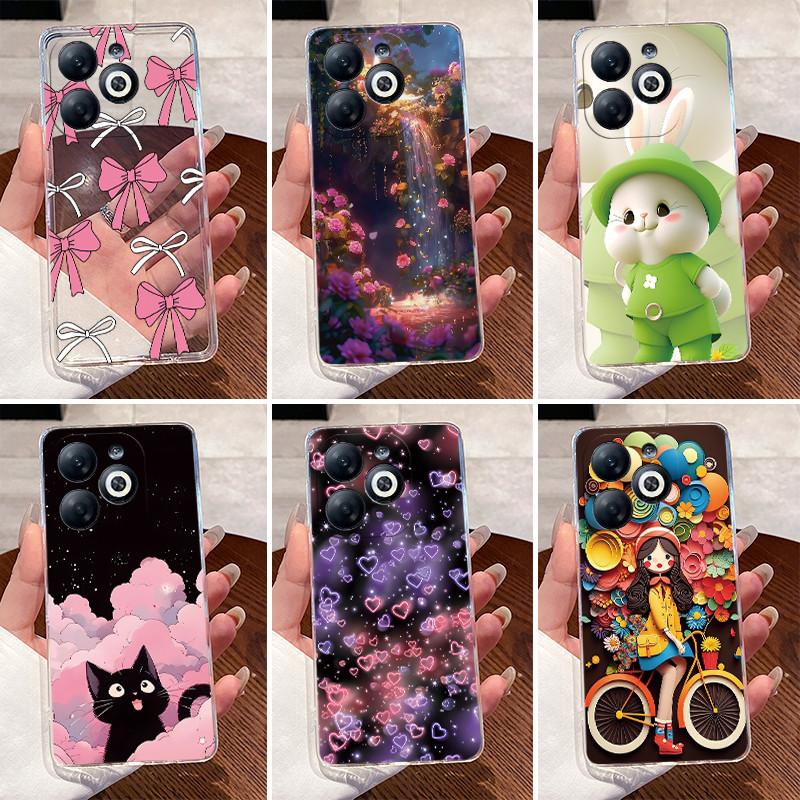 For Tecno Spark 20 KJ5 KJ5n 20C BG7n Back Cover for Tecno Spark 20C Case Clear Luxury Cute Love Rabbit Funny Silicone Phone Case