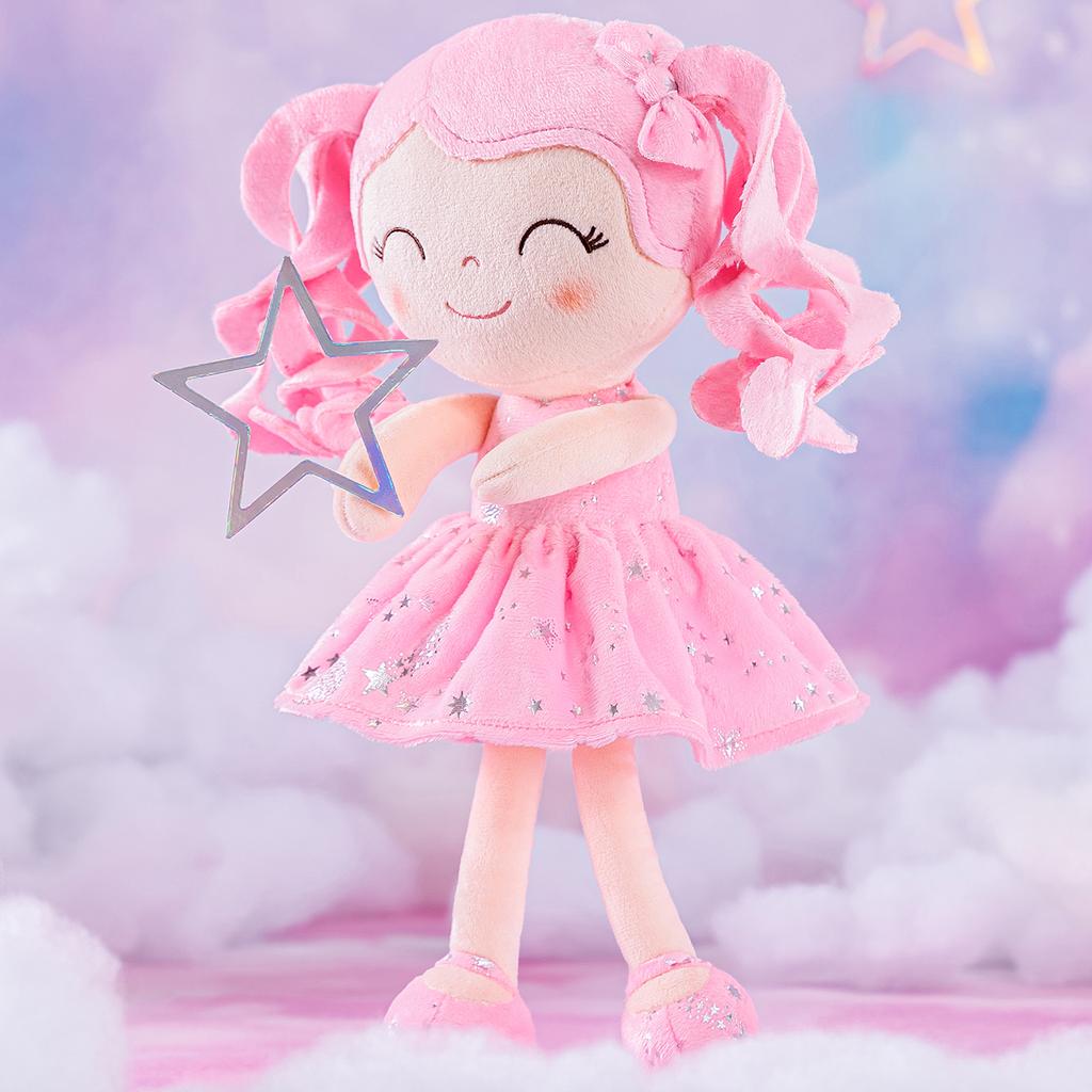 Plush Dolls Curly Hair Starry Sky Series Christmas Gifts Doll Collection Ideas Baby's First Birthday Gift Pink