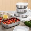 2PCS Leakproof Stainless Steel Food Fresh Keeping Box Sealed With Lids Food Storage Container Reusable Lunch Box Camping