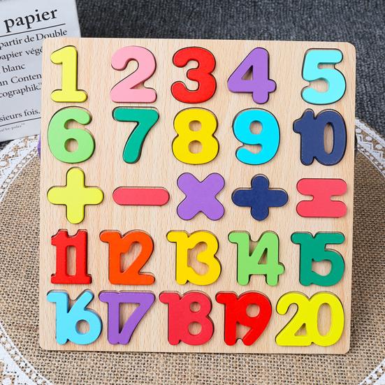 Wooden Alphabet Puzzle Hand-eye Coordination Logical Ability Burrs-free Letters Numbers Wooden Alphabet Puzzle Toys for Children
