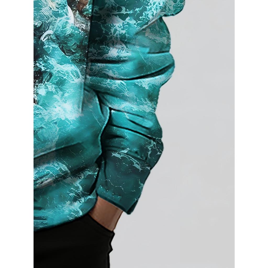 Boys' fashionable 3D printed casual long sleeved T-shirt, suitable for spring and autumn, outdoor boys' top