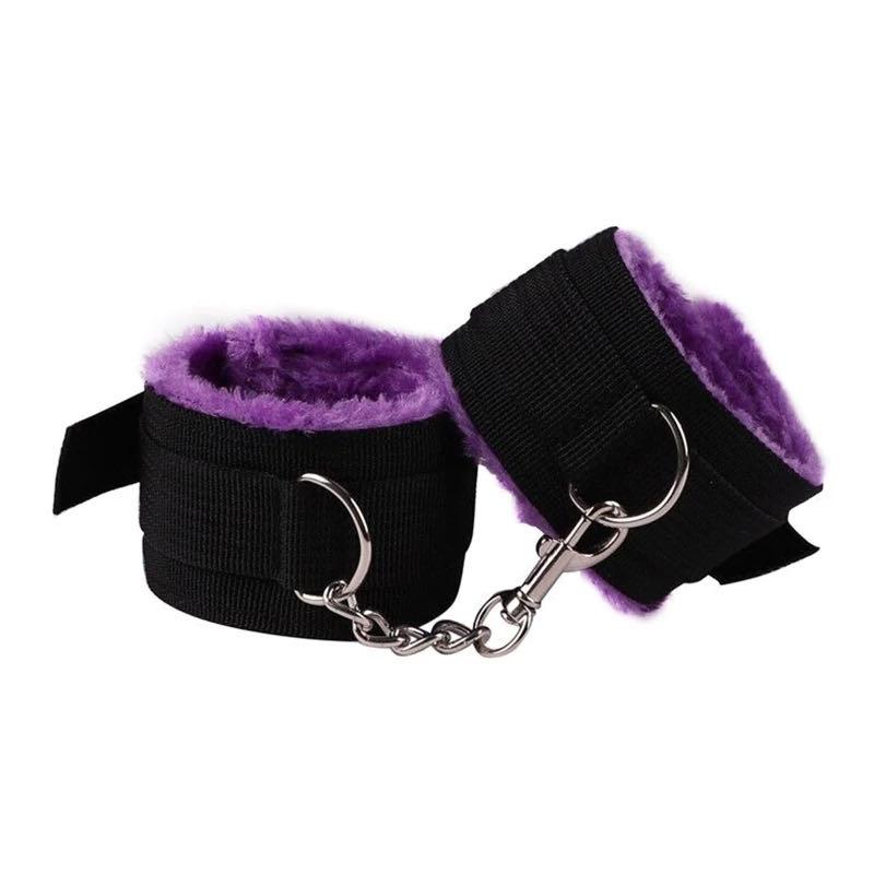 10PCS  Bed Restraints Sex Toy Kits Handcuffs 18+ Adult Sex Game Sexy Suit Nipple Clipper Mouth Gag Whip Sex Feather Soft SM