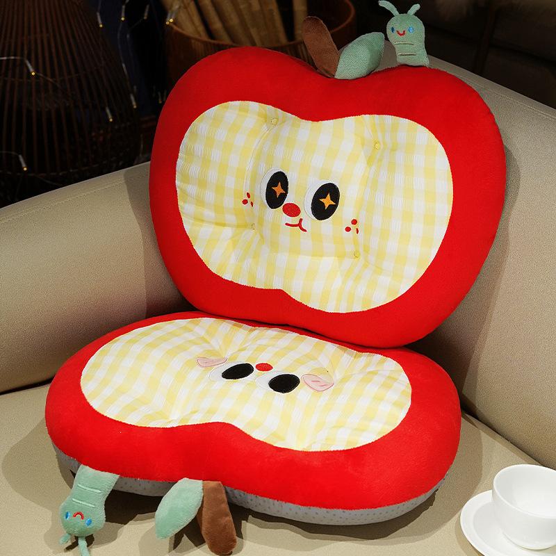 Cartoon Apple Seat Cushion Plush Toy Apple Throw Pillow Home Sofa Pillow Cushion Girl Soothing Doll