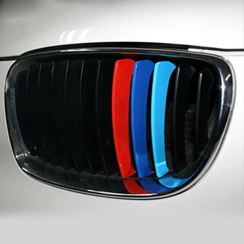 FA4For BMW 3Colored Stripe Car Sticker Personality Grille Decal PVC Decal Decoration Portable Auto Motorcycle Accessories Sticker