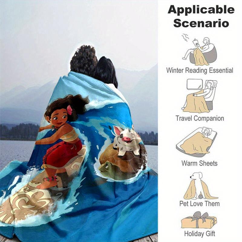 1pc, Moana's Adventure: Soft & Cozy Home Decor Blanket Perfect for Couch, Bed, Travel, Camping, Car, Beach, Office Nap Gift Idea