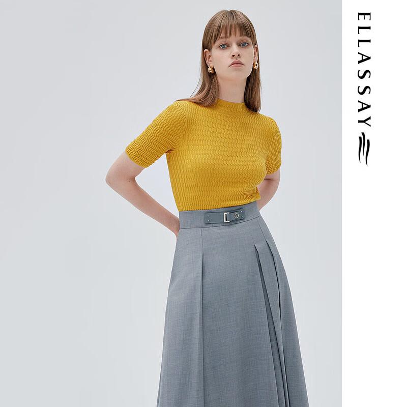 ELLASSAY Women's Mulberry Silk Slim Knit Top