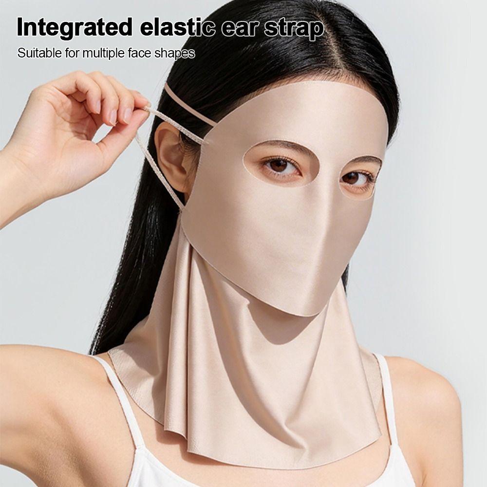 New Full Face Face Mask for Women UPF50+ Breathable Sun Protection Mask Dust-proof Smooth Anti-UV Scarf Summer