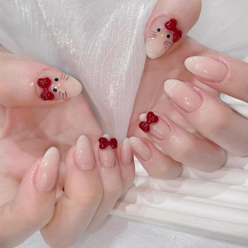 

Высококачественные накладные ногти ручной работы с мультяшным градиентом - Коллекция для милых девушек Xiaohongshu Handmade Nail S #10 pieces/bag