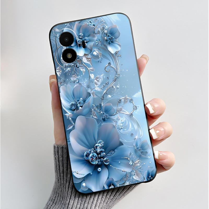 Husă de telefon imprimată pentru TCL K70 SE (T453D) Huse Capă Silicon Moale Negru Carcasă Flori Drăguțe Desene Animate Carcasă Coque