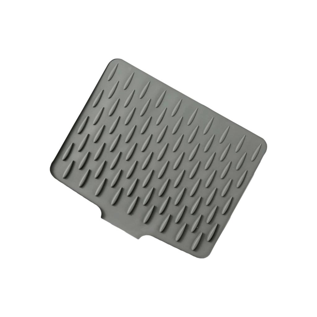 Sloped Silicone Countertop Drying Mat Heat Resistant Nonslip Kitchen Drainage Pad For Dishes Utensils