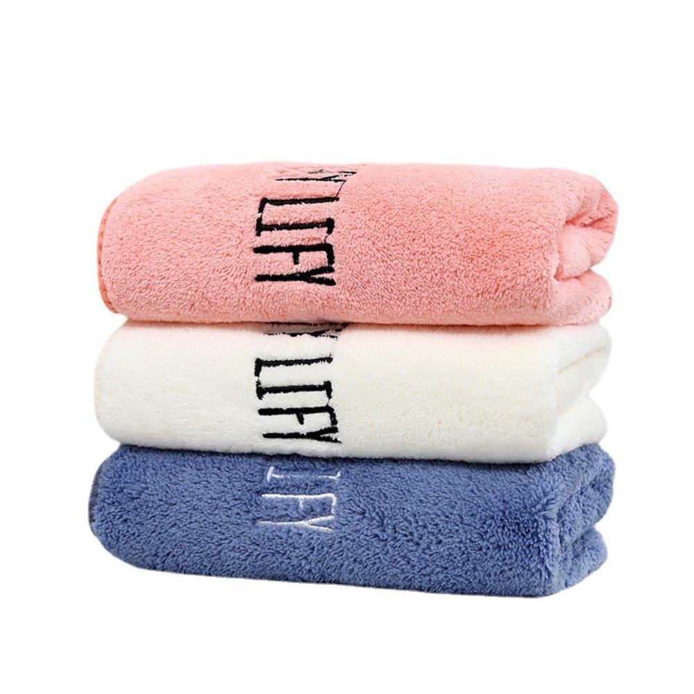 

3Pcs Thickened Letter Embroidery Bath Towel 30x70cm Hand Towel Microfiber Face Towel Kid рожевий/синій