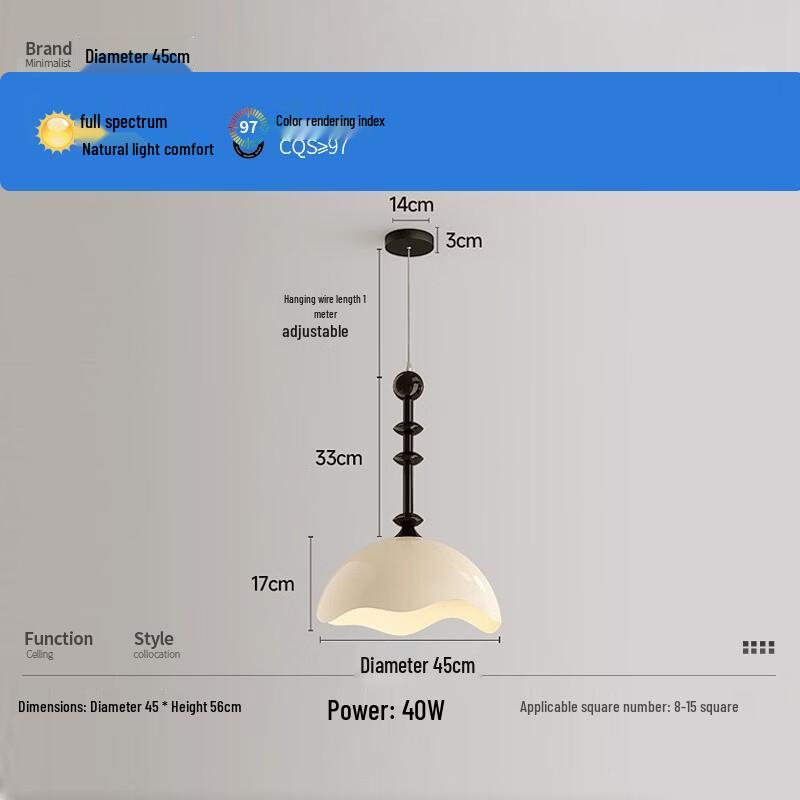 Скандинавская потолочная и подвесная люстра цвета сливочного яичной скорлупы
