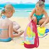 Foldable Storage Bag Large Capacity Beach Bag Transparent Mesh Design Lightweight Swimming Backpack Beach Toy Organizer