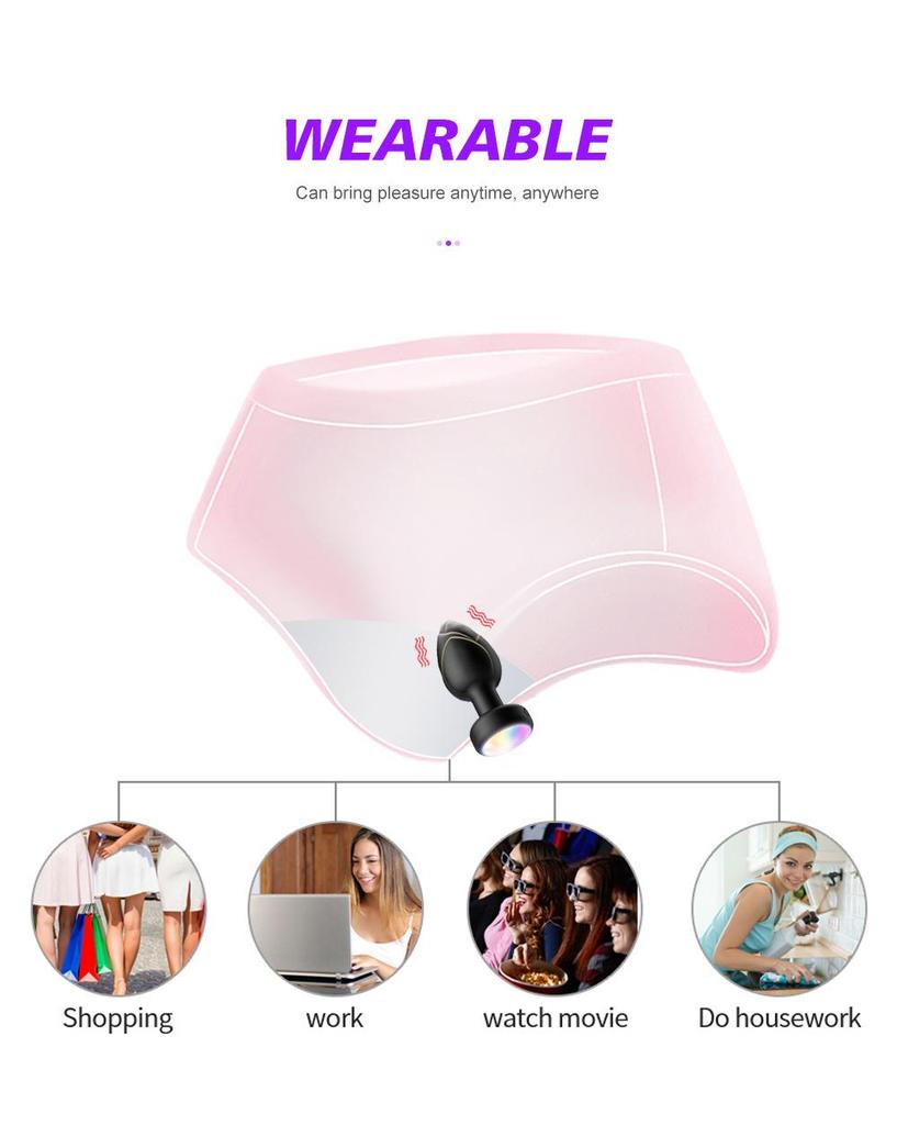 Wireless Remote Control Vibrating LED Anal Plug - Unisex Fun Toy