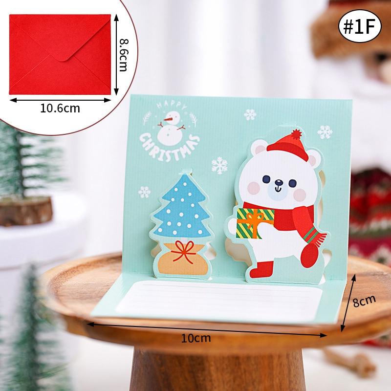 3D Christmas Tree Greeting Cards Desktop Decor Xmas Party Pop Up Card Postcard for Kids 2025 New Year Home Decoration Supplies