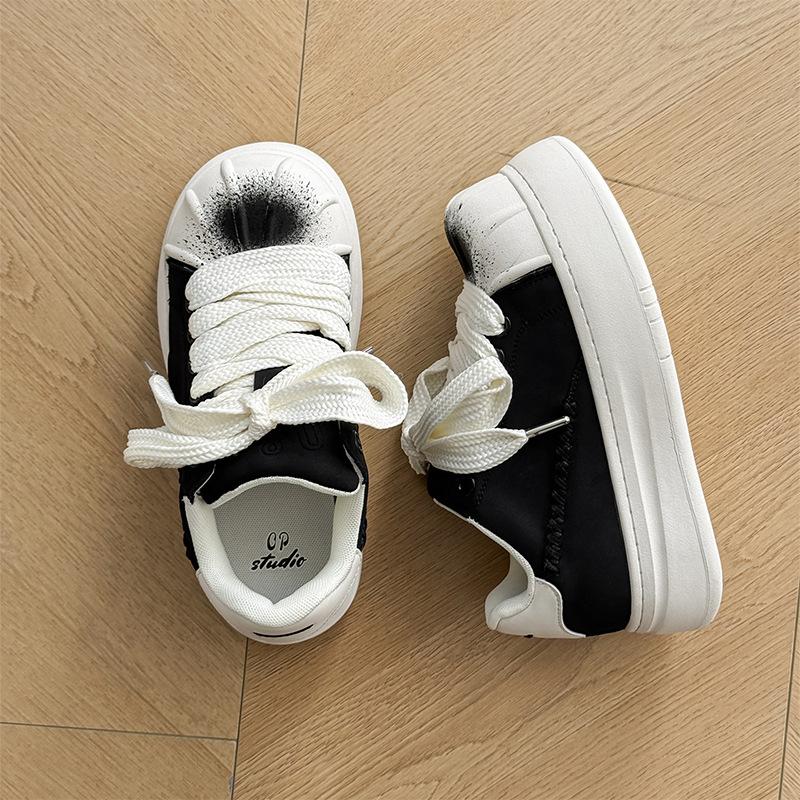 Herbst und Winter neue Shell-Kopf Low-Top Board-Schuhe weiche Sohle dicke Sohle höhenverstellend lässige Sportschuhe