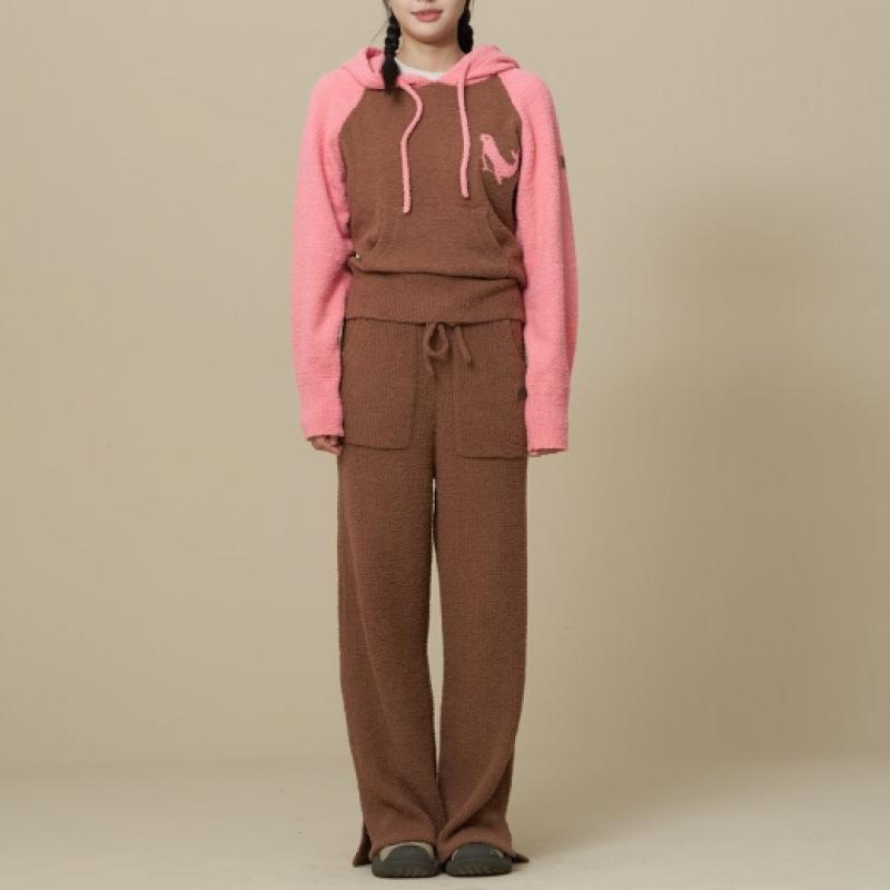 Teddy Ribbed Knit Pants  Brown 