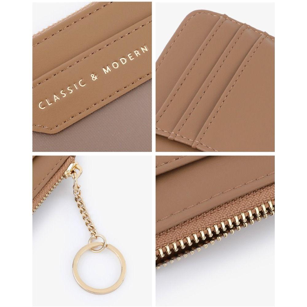 Portable Multi-card Slots Card Bag Keychain Hanging Leather Multi-card Wallet PU Leather Coin Purse Gifts
