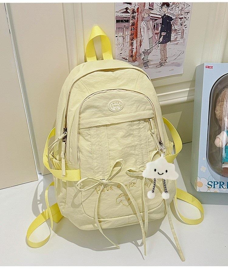 School bag cute sweet bow medium high value Mori fresh travel back