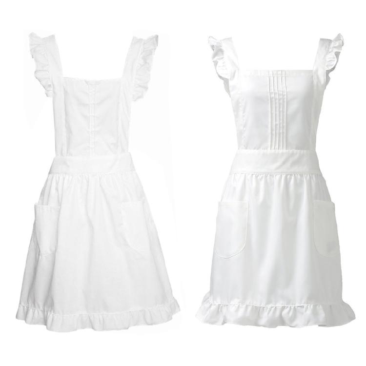 Work Apron Maid Apron Cooking Aprons Women Retro Apron with Pockets Ruffle Apron Waitress Apron Kitchen Apron
