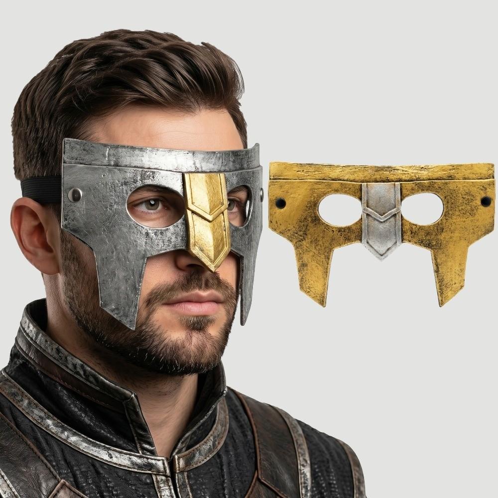 PU Foam Halloween Warrior Mask Vintage Medieval Soldier 3D Face Armour Mask Breathable Realistic Medieval Warrior Armor Mask