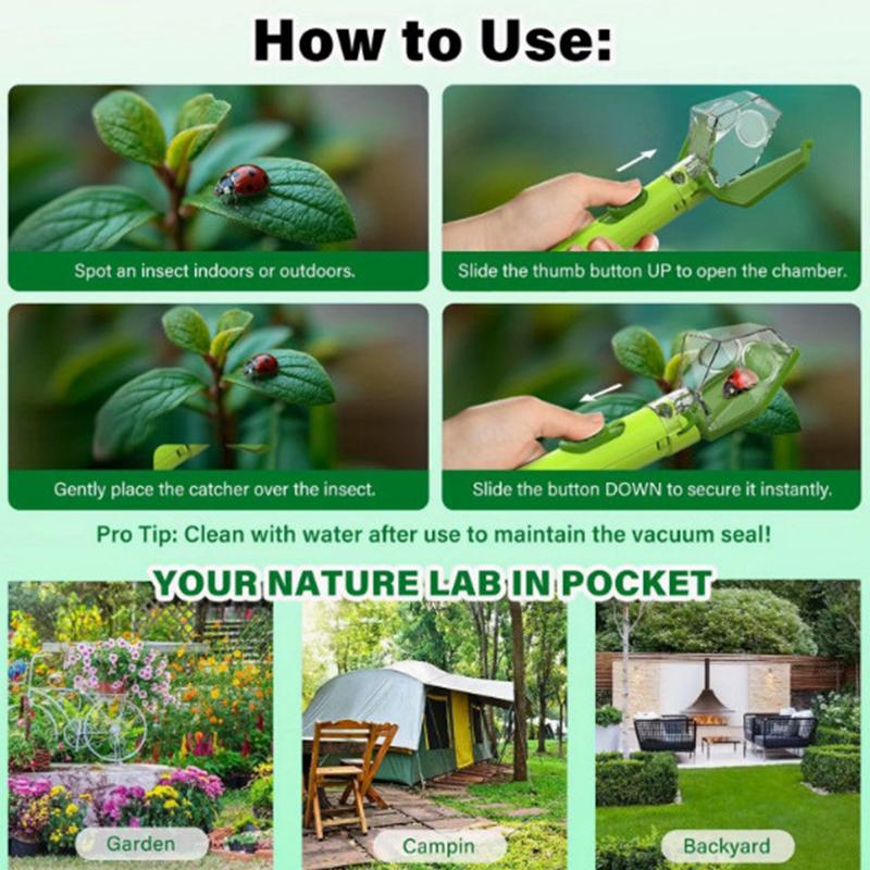 Juguete Atrapainsectos Creativo Portátil Tipo Pulsador Caja Transparente para Capturar Bichos Observador para Niños Aprendizaje Interactivo de la Naturaleza