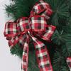 Large Decorative Plaid Bow For Christmas Tree Gift Box Festive Ribbon Door Hanger
