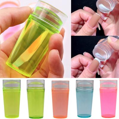 Mold Nail Art Stamp Easily Clean Detachable Mini Transparent DIY Silicone Stamp Scraper